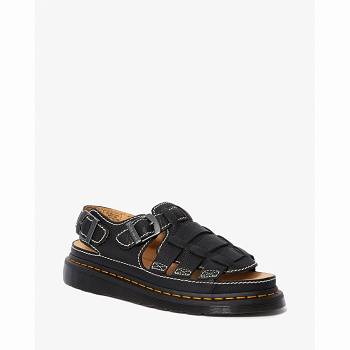 Dr Martens 8092 Kožené Fisherman - Cierne Sandale Panske, D075SK